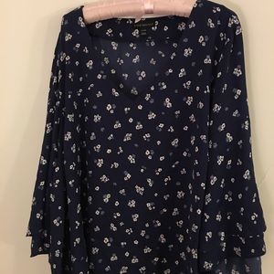 Lane Bryant navy floral shirt! Never worn!